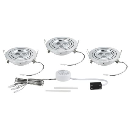 Paulmann 92530 - SET 3xLED/3W Badezimmer Einbauleuchte PREMIUM LINE 230V