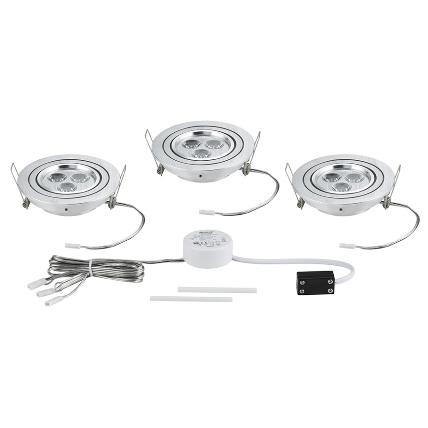 Paulmann 92530 - SET 3x LED Einbauleuchte PREMIUM LINE 3xLED/3W/230V