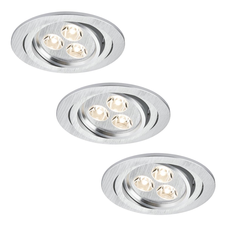 Paulmann 92530 - SET 3xLED/3W Badezimmer Einbauleuchte PREMIUM LINE 230V