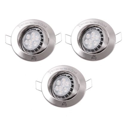 Paulmann 92709 - SET 3xLED-GU10/8W Dimmbare Badezimmer Einbaueluchte PREMIUM 230V