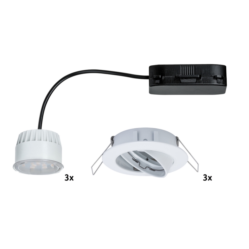 Paulmann 92765 - SET 3x LED Einbauleuchte COIN 3xLED/6,8W/230V weiß