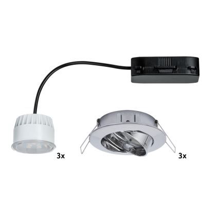 Paulmann 92770 - SET 3xLED/6,8W Badezimmer Einbauleuchte COIN 230V