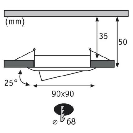 Paulmann 92774 - SET 3x LED/6,8W Bad Deckeneinbauleuchte PREMIUM LINE 230V