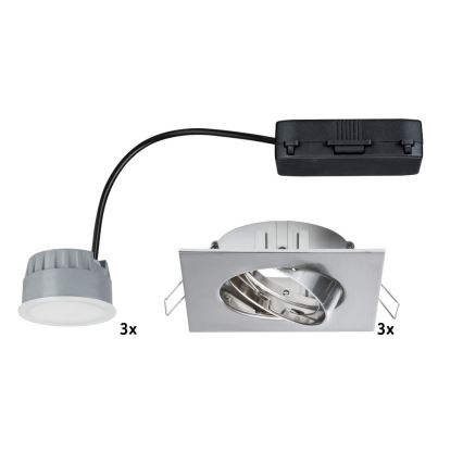 Paulmann 92841 - SET 3xLED/7W Dimmbare Badezimmer Einbauleuchte COIN 230V