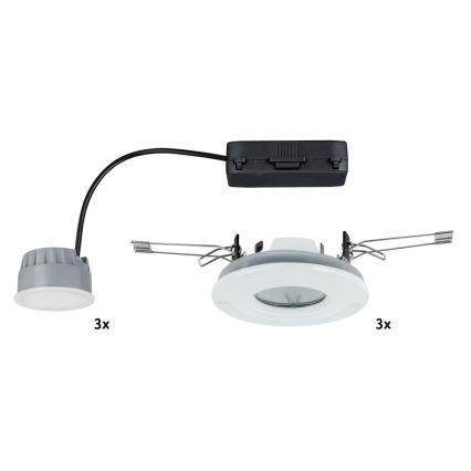 Paulmann 92847 - SET 3xLED/7W IP65 Dimmbare Badezimmer Einbauleuchte COIN 230V