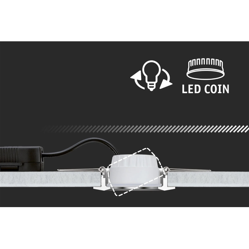 Paulmann 92971 - SET 3x LED/4,2W IP23 Dimmbare Einbauleuchte für Badezimmer NOVA 230V