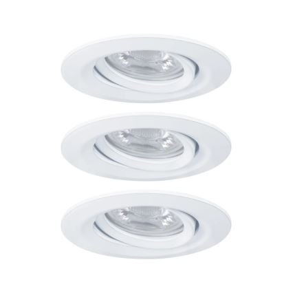 Paulmann 92971 - SET 3x LED/4,2W IP23 Dimmbare Einbauleuchte für Badezimmer NOVA 230V
