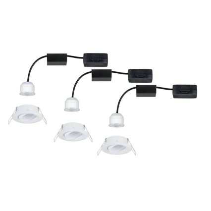 Paulmann 92971 - SET 3x LED/4,2W IP23 Dimmbare Einbauleuchte für Badezimmer NOVA 230V
