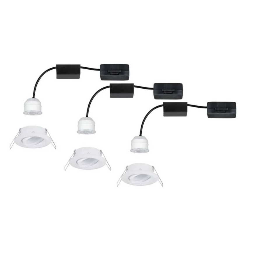 Paulmann 92971 - SET 3x LED/4,2W IP23 Dimmbare Einbauleuchte für Badezimmer NOVA 230V