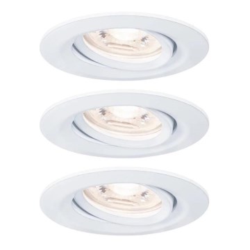 Paulmann 92971 - SET 3x LED/4,2W IP23 Dimmbare Einbauleuchte für Badezimmer NOVA 230V
