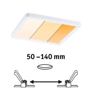 Paulmann 92993 - LED/13W IP44 Badezimmer-Einbauleuchte AREO 230V 2000/3000/4000K 17,5x17,5 cm weiß