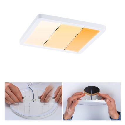 Paulmann 92993 - LED/13W IP44 Badezimmer-Einbauleuchte AREO 230V 2000/3000/4000K 17,5x17,5 cm weiß
