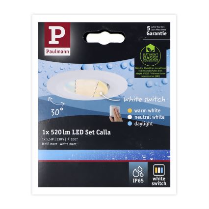 Paulmann 93011 - LED/5,5W IP65 Badeinbauleuchte CALLA 230V 2700/4000/6500K