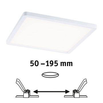 Paulmann 93060 - LED/16W IP44 dimmbare Badezimmer-Einbauleuchte AREO 230V 23x23 cm weiß