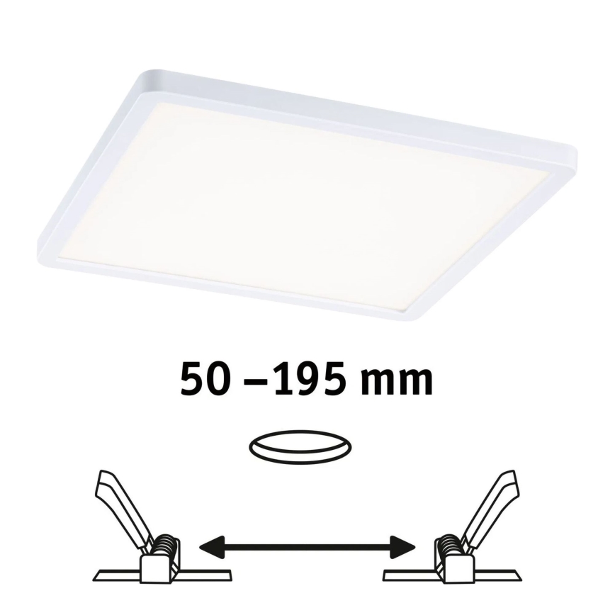 Paulmann 93060 - LED/16W IP44 dimmbare Badezimmer-Einbauleuchte AREO 230V 23x23 cm weiß