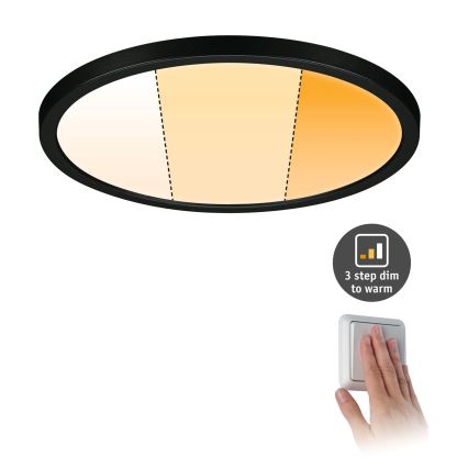 Paulmann 93102 - LED/16W IP44 Badezimmer-Einbauleuchte AREO 230V 2000/3000/4000K Ø 23 cm schwarz