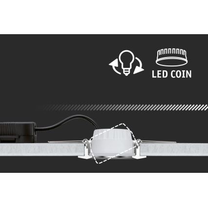Paulmann 93402 - SET 3xLED/6W IP44 Dimmbares Badezimmer-Einbauleuchte COLE 230V