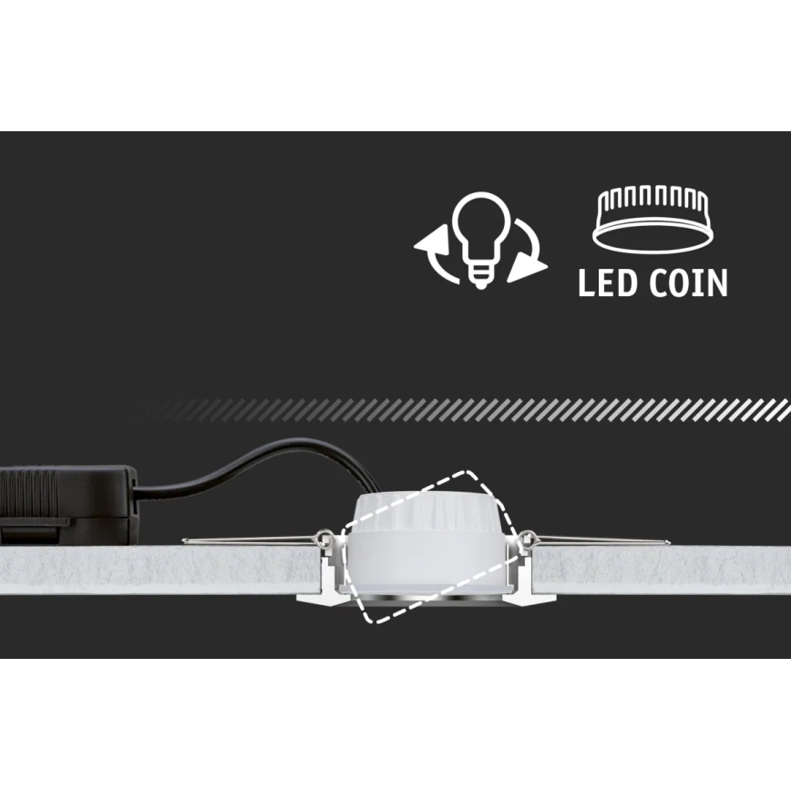 Paulmann 93402 - SET 3xLED/6W IP44 Dimmbares Badezimmer-Einbauleuchte COLE 230V