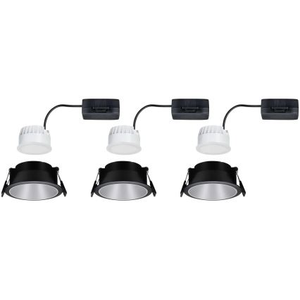 Paulmann 93408 – SET 3xLED/6,5W IP44 Dimmbare Badezimmer-Einbauleuchte COLE 230V