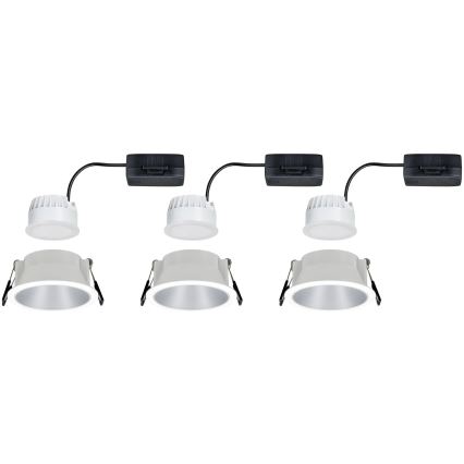 Paulmann 93410 – SET 3xLED/6,5W IP44 Dimmbare Badezimmer-Einbauleuchte COLE 230V