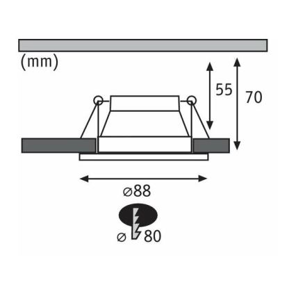 Paulmann 93410 – SET 3xLED/6,5W IP44 Dimmbare Badezimmer-Einbauleuchte COLE 230V