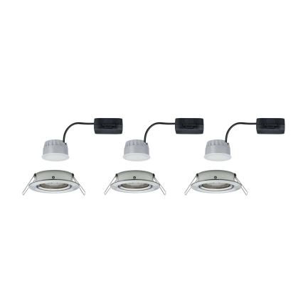 Paulmann 93483 – SET 3xLED/6,5W IP23 Dimmbare Badezimmer-Einbauleuchte NOVA 230V