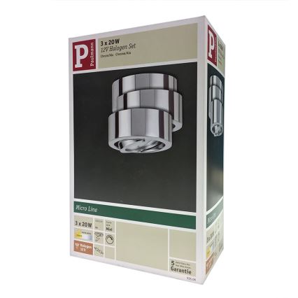 Paulmann 93506 - SET 3x Spotlight DRESS 3xG4/20W/230V