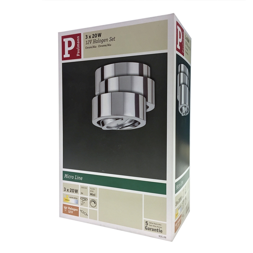 Paulmann 93506 - SET 3x Spotlight DRESS 3xG4/20W/230V
