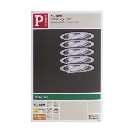 Paulmann 93516 - SET 5x Untersichtsleuchte MICRO LINE 5xG4/20W/230V/12V