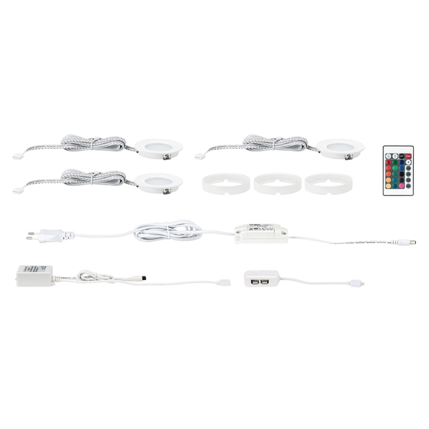 Paulmann 93568 - SET 3x LED Untersichtsleuchte PLATY 3xLED/1W/230V/12V