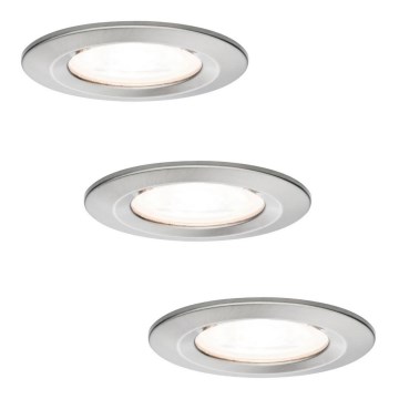 Paulmann 93599 - SET 3x LED GU10/7W IP44 dimmbare Badezimmerleuchte NOVA 230V