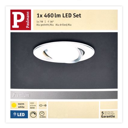 Paulmann 93602 - LED GU10/7W IP23 Dimmbare Badeinbauleuchte NOVA 230V