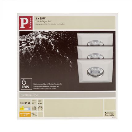 Paulmann 93727 - SET 3x Untersichtsleuchte für das Badezimmer PREMIUM LINE 3xGU5,3/35W