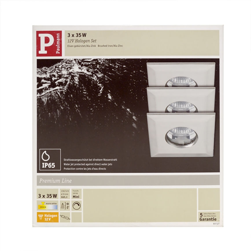 Paulmann 93727 - SET 3x Untersichtsleuchte für das Badezimmer PREMIUM LINE 3xGU5,3/35W