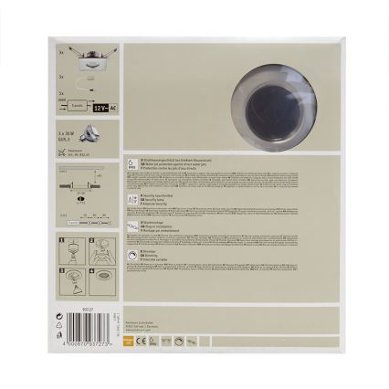 Paulmann 93727 - SET 3x Untersichtsleuchte für das Badezimmer PREMIUM LINE 3xGU5,3/35W