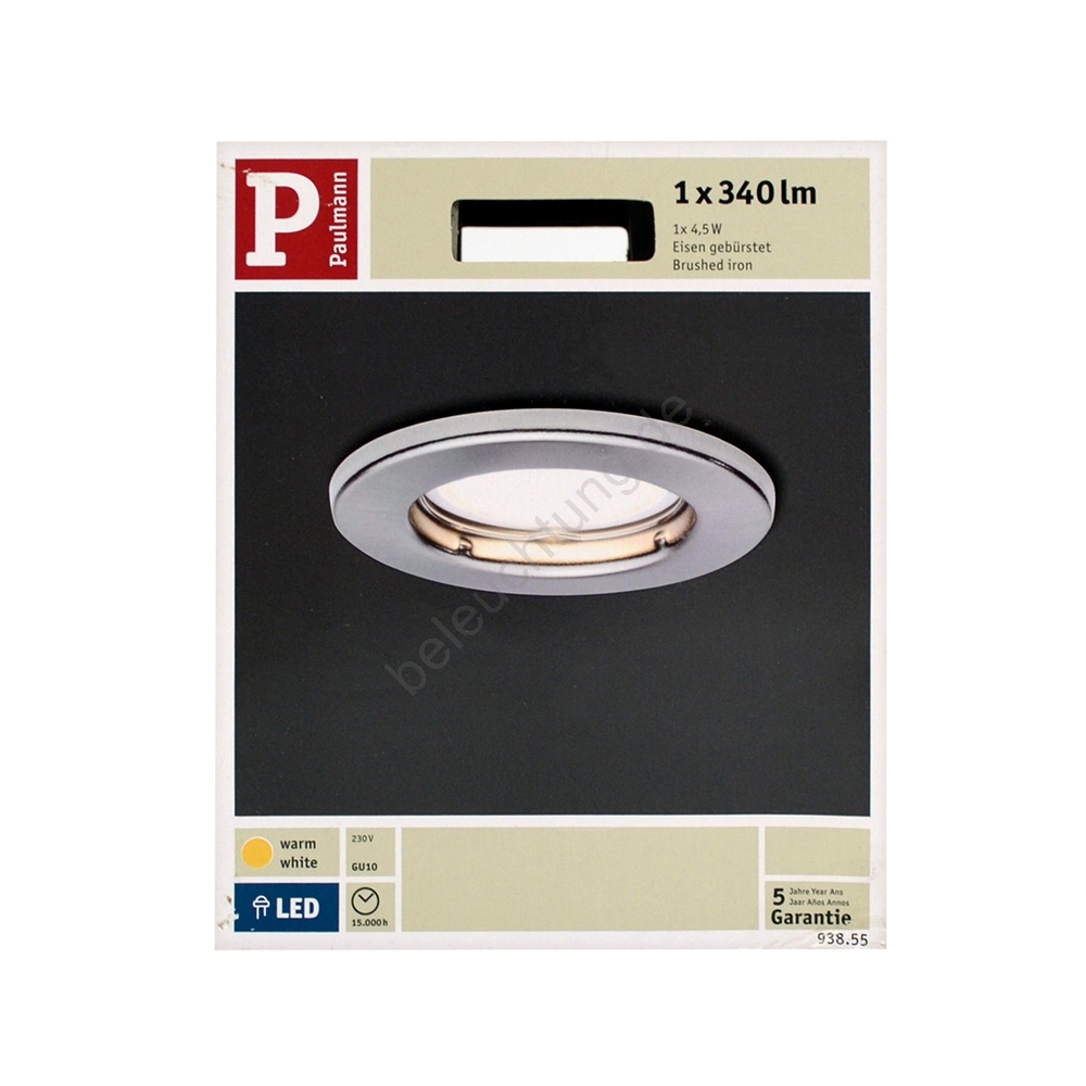 Paulmann Einbauleuchte 1-flammig Premium Chrom - IP23 Spritzwassergeschützt Für Deckeninstallation