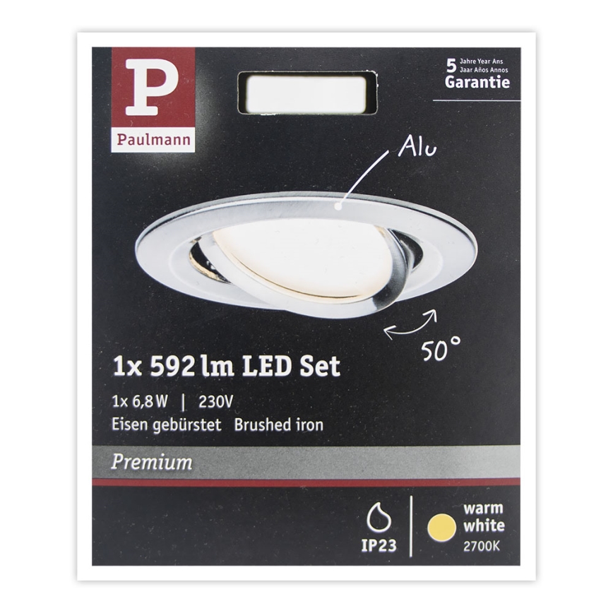 Paulmann 93866 - LED/6,8W IP23 Badezimmer-Einbauleuchte COIN 230V