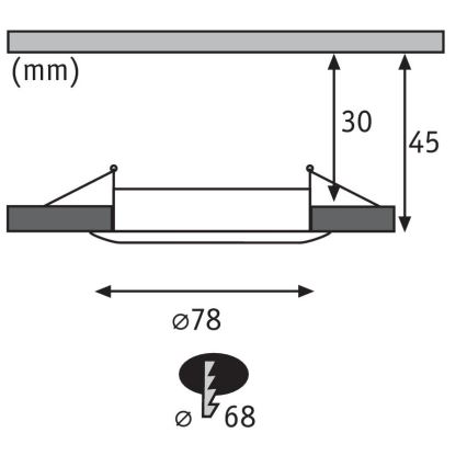 Paulmann 93874 - SET 3xLED/6,8W IP44 Dimmbares Badezimmer-Einbauleuchte COIN 230V