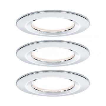 Paulmann 93874 - SET 3xLED/6,8W IP44 Dimmbares Badezimmer-Einbauleuchte COIN 230V