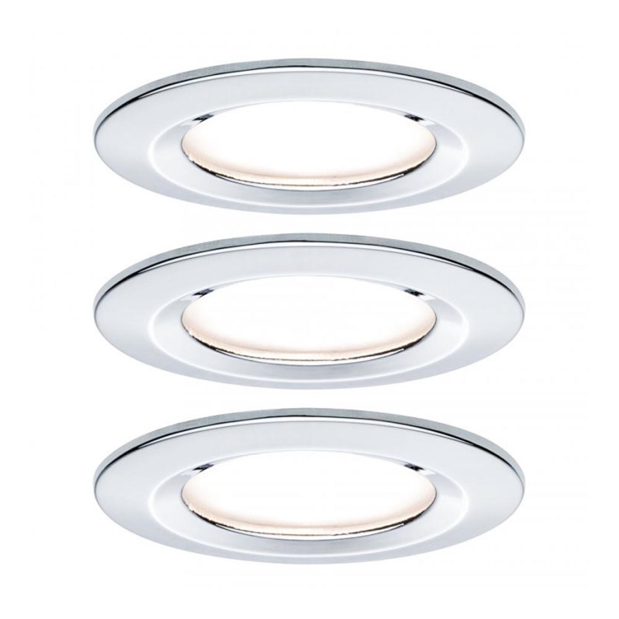 Paulmann 93874 - SET 3xLED/6,8W IP44 Dimmbares Badezimmer-Einbauleuchte COIN 230V
