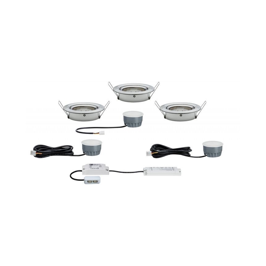 Paulmann 93937 - SET 3x LED/6W IP23 Dimmbare Badeinbauleuchte SMART HOME COIN 230V 2000-2700K