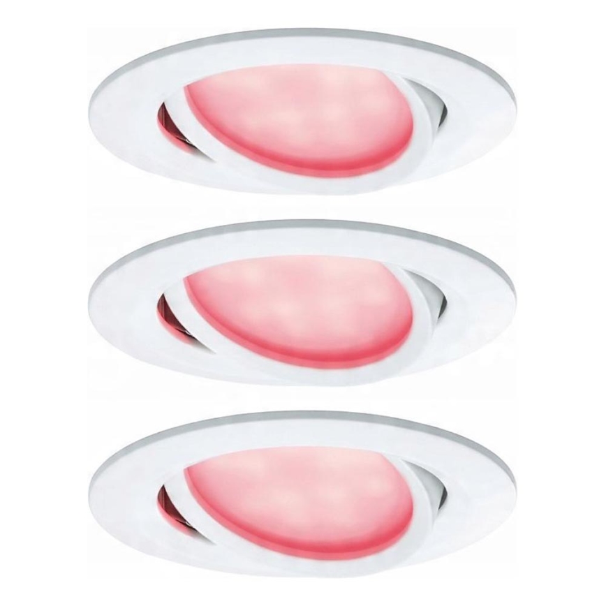 Paulmann 93940 -SET 3x LED RGBW/2W IP23 Dimmbare Einbauleuchte für Badezimmer 230V