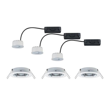Paulmann 93942 - SET 3xLED/6,8W IP23 Dimmbare Einbauleuchte für Badezimmer COIN 230V