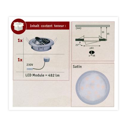 Paulmann 93963 - LED/7W IP23 Deckenleuchte für Badezimmer dimmbar COIN 230V