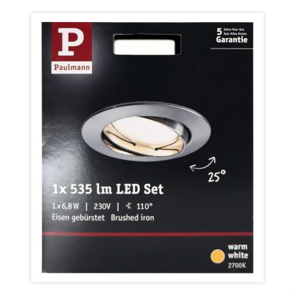 Paulmann 93979 - LED/6,8W IP23 Badezimmer-Einbauleuchte COIN 230V