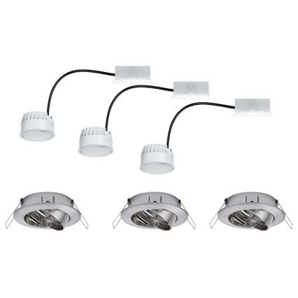 Paulmann 93980 - SET 3xLED/6,8W IP23 Badeinbauleuchte COIN 230V