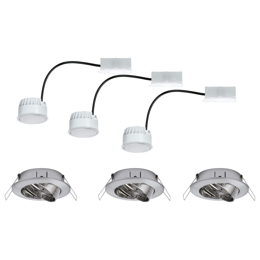 Paulmann 93980 - SET 3xLED/6,8W IP23 Badeinbauleuchte COIN 230V