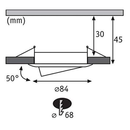 Paulmann 93980 - SET 3xLED/6,8W IP23 Badeinbauleuchte COIN 230V