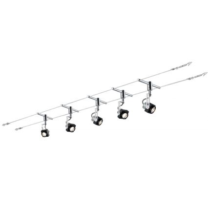 Paulmann 94081 - SET 5xLED/5W Strahler für ein Seilsystem 230V schwarz