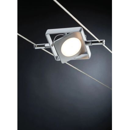 Paulmann 94107 - Set 4xLED/4,3W Komplettes Seilsystem MAC 230V mattchrom